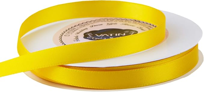 VATIN 3/8 inches Double Faced Maize Yellow Polyester Satin Ribbon - Image 4