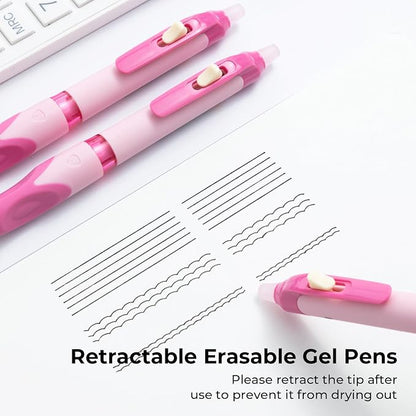 M&G 6 PCS Retractable Erasable Gel Pens, 0.5mm Black Ink Gel Pen, Fine Point - Image 2