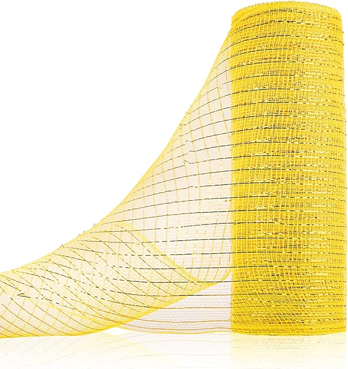 Anivia Deco Mesh Ribbon, 10inch x 30 Feet Each Roll Metallic Foil Mesh Ribbon by Anivia