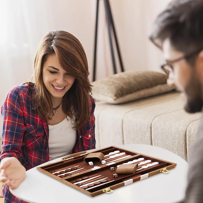 Backgammon Set - Classic Board Game - Portable Travel Strategy Backgammon Game - Image 7