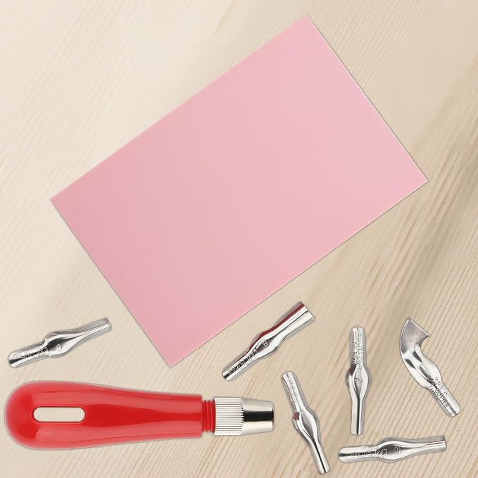 ZOENHOU 12 Pcs 4" x 6" Pink Rubber Carving Blocks, Soft Rubber Crafts Rubber - Image 6
