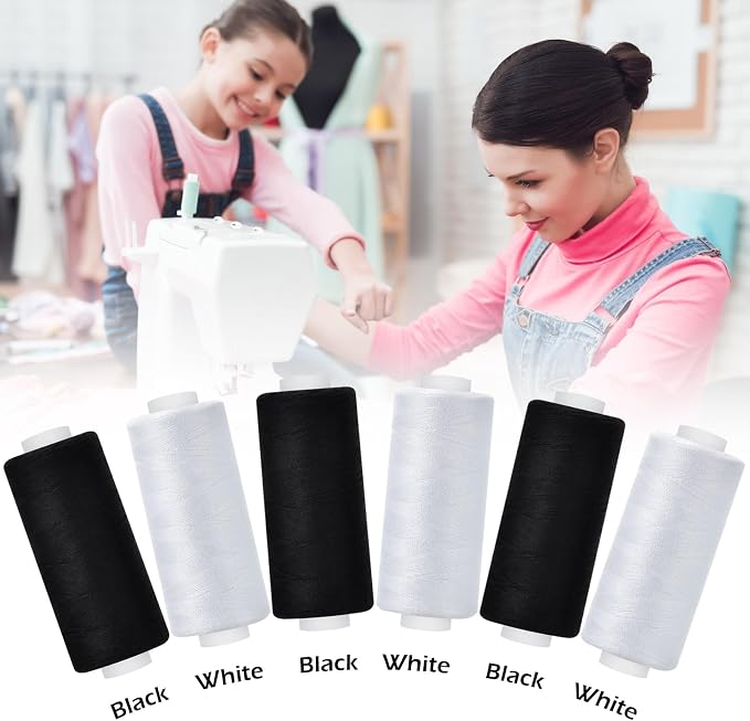 6 Pcs Sewing Thread Kit, 400 Yards Each Spool 402 Polyester Thread - Image 3