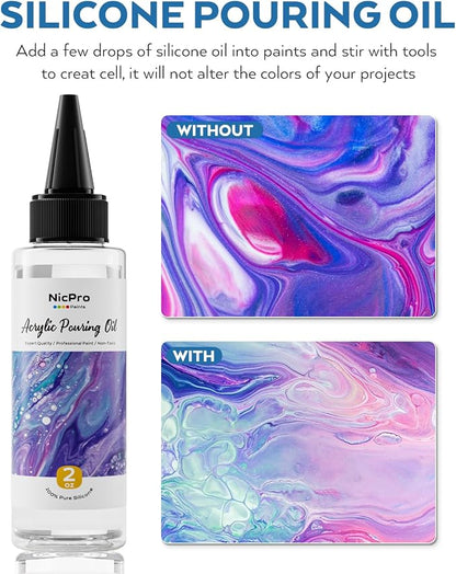 Nicpro 8 Colors 8.45oz Metallic Acrylic Pour Paint Supplies Kit, Large Volume - Image 3