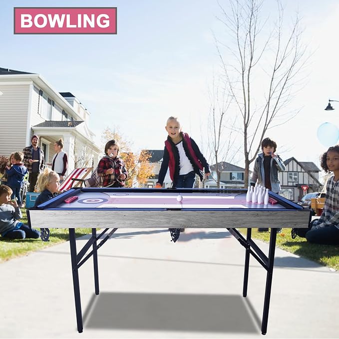 54" 5in1 Multi-fuction Games Table, Folding Multi Game Combination Table Set - Image 6