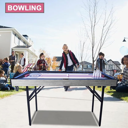 54" 5in1 Multi-fuction Games Table, Folding Multi Game Combination Table Set - Image 6