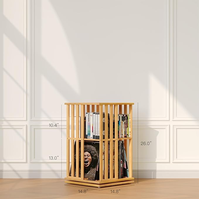 XIMN 360° Rotating Bamboo CD/DVD Shelf - Image 7