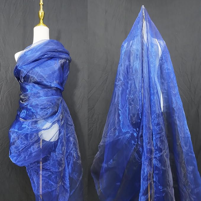Two-Tone Iridescent Holographic Organza Fabric by Unknown