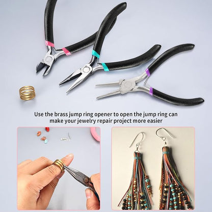 3 Pcs Jewelry Making Tools Pliers Kit, Includes Needle Nose/Round Nose - Image 5