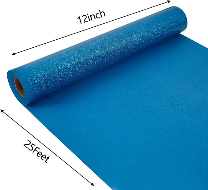 FUNKAKA Glitter Blue HTV Heat Transfer Vinyl Rolls - Image 2