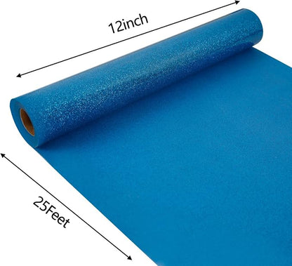 FUNKAKA Glitter Blue HTV Heat Transfer Vinyl Rolls - Image 2