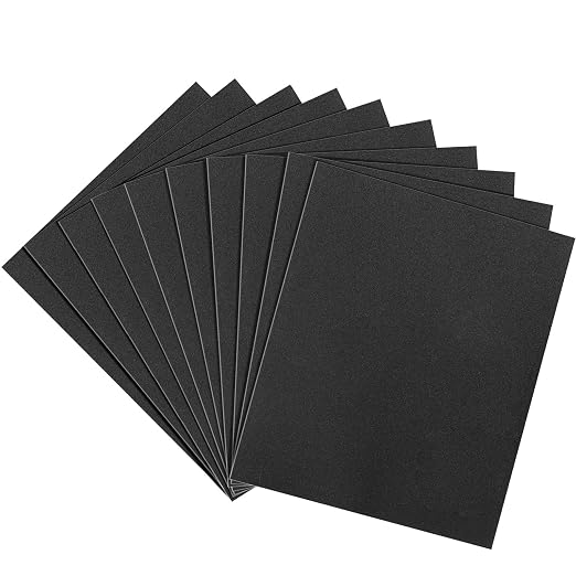400 Grit Sandpaper, 9 x 11 Inch Wet Dry Sand Paper Hand Abrasive Sanding Sheets by Shineboc