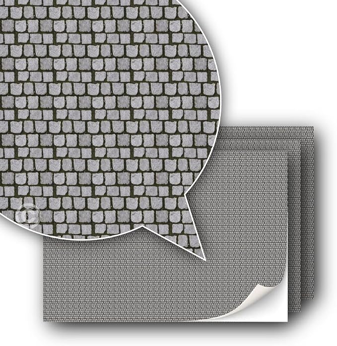 3 Sheets Self-Adhesive Decorative Film Paving Stones and Surfaces by TexturKontor