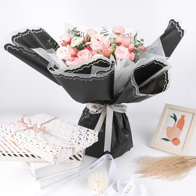FUHITIM 20 Sheets Flower Wrapping Paper - Image 5