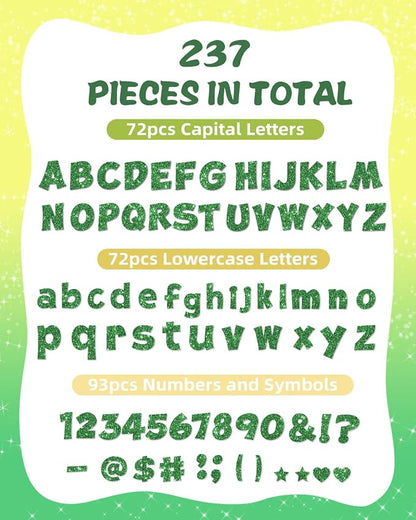 237 Pcs Glitter Bulletin Board Letters, Numbers and Punctuation, Poster Board - Image 2