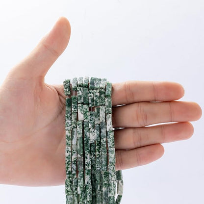 Natural African Jade Rectangle Tube Beads 4x13mm 38cm/str Loose Semi Gemstone - Image 2