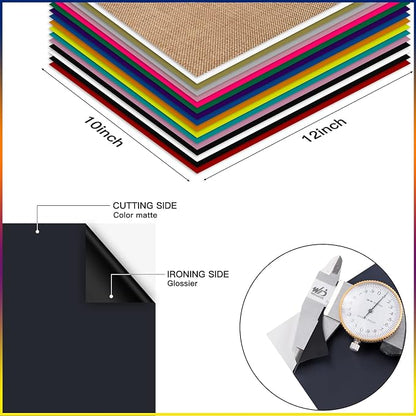 HTVRONT Black HTV Heat Transfer Vinyl Bundle: 36 Pack 12" x 10" Iron-On Vinyl - Image 5