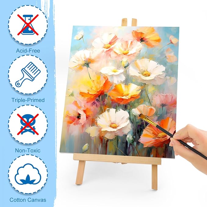 ESRICH Stretched Canvas for Painting, 12 Pack 9x12 Inch Canvas Value Pack - Image 4