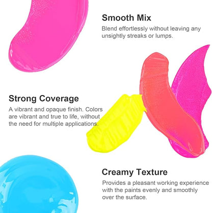 AUREUO Neon Acrylic Paint Set - Image 4