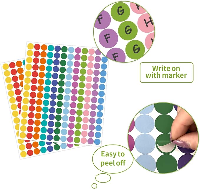 REGELETO 4200 PCS 0.75 Inch 12 Colors Round Colored Dot Stickers - Image 3