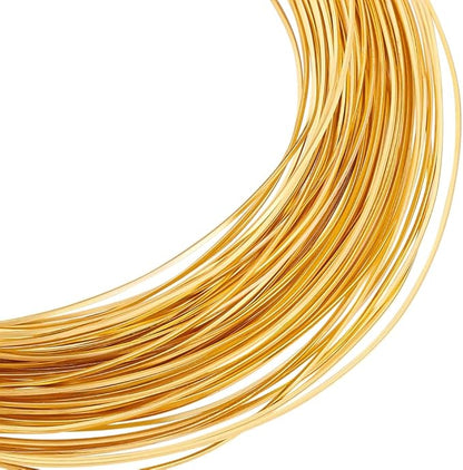 BENECREAT 26Gague 49.2 Feet Real 18K Gold Plated Square Brass Wire by BENECREAT