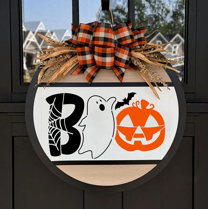 Halloween Stencils for Painting on Wood 12”x8” Large Halloween Stencil Boo - Image 3