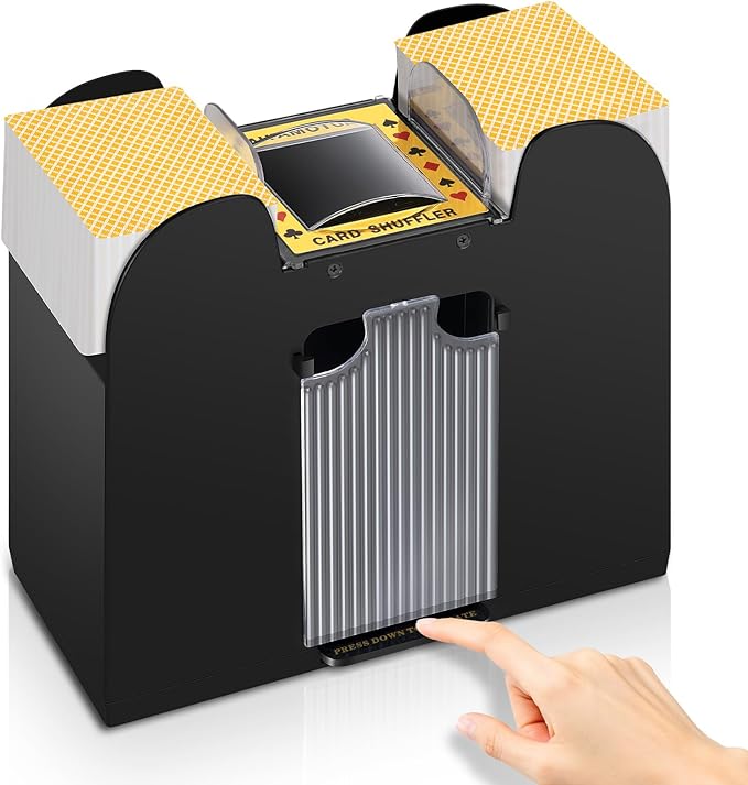 Automatic Card Shuffler 1/2/4/6 Decks, Battery Operated Electric Playing Card by YUCEEN