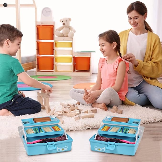 12in Three-Layer Multipurpose Storage Box Organizer Folding Tool Box/Art & - Image 5