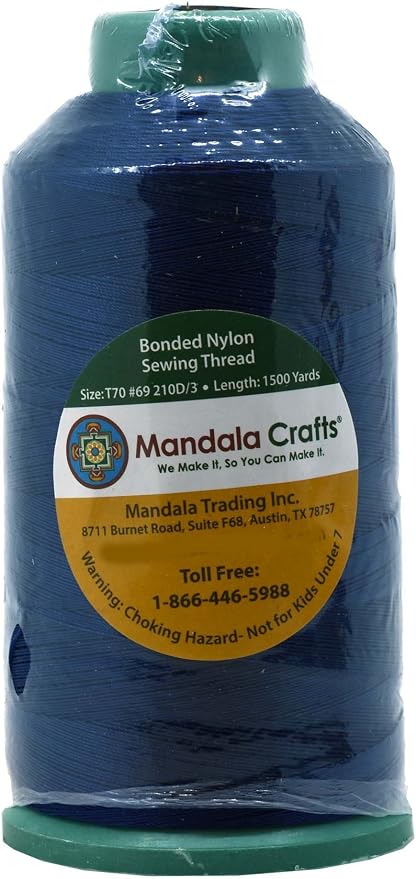 Mandala Crafts Bonded Nylon Thread Navy Blue Heavy Duty Sewing Threads - Image 2