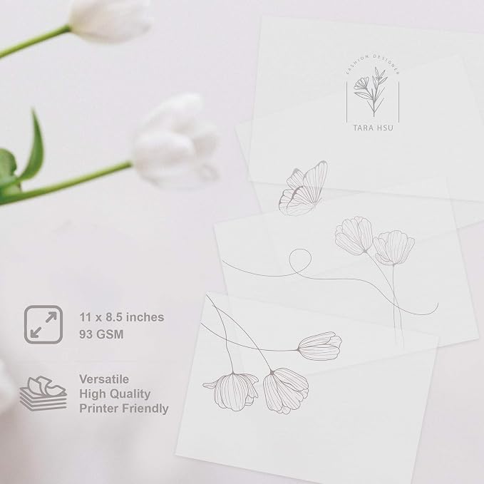 100 Pack Translucent Vellum Paper, 8.5 x 11 Inches - Image 2