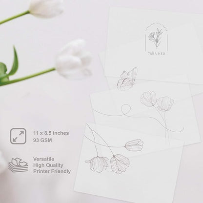 100 Pack Translucent Vellum Paper, 8.5 x 11 Inches - Image 2