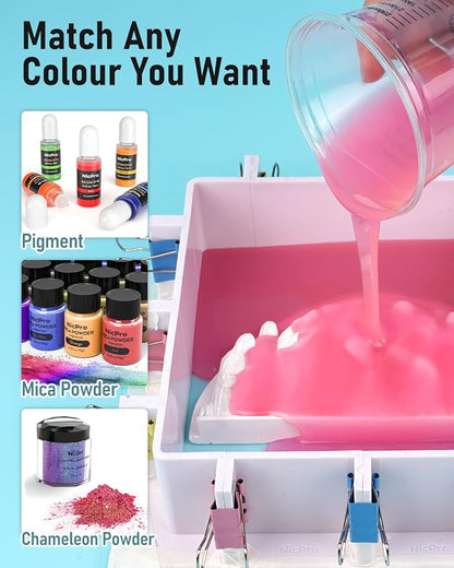 Nicpro 90oz Silicone Mold Making Kit, 15A Platinum Liquid Silicone Rubber - Image 4