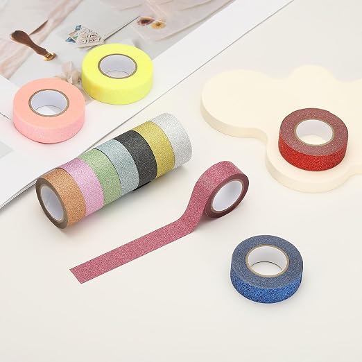 PATIKIL 2 Roll Glitter Paper Washi Tape, Washi Decorative Tape - Image 4