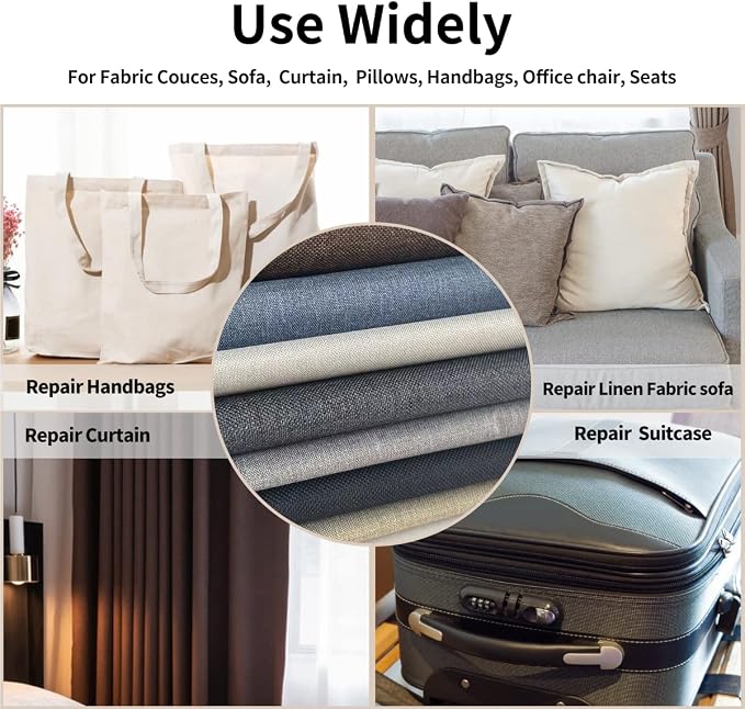 Fabric Repair Patches, 17X158 Inch Linen Repair Tape Self-Adhesive Fabric - Image 3