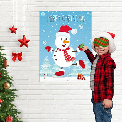 ASTARON Pin The Snowman Nose Christmas Pin The Tail Party Games Activities - Image 7