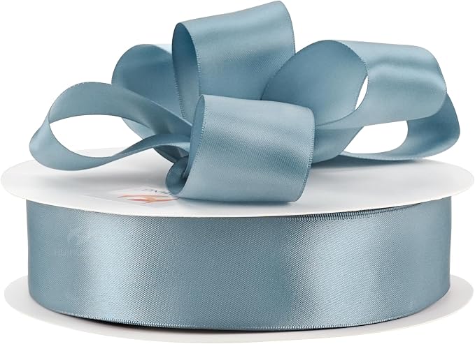 HUIHUANG Blue Satin Ribbon 1-1/2 inch x 100 Yards Dusty Blue Double-Faced Satin - Image 6