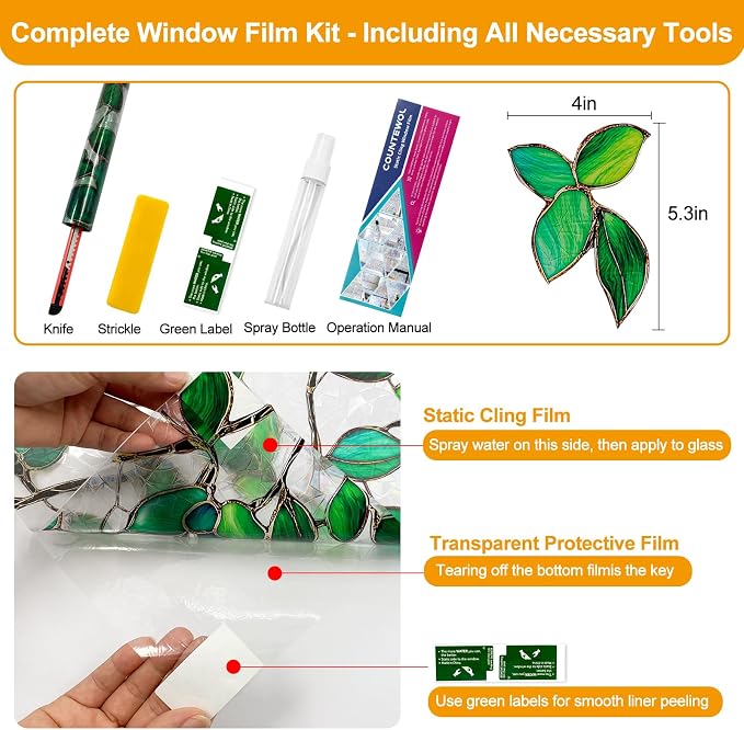 Window Privacy Film Stain Glass Window Film Rainbow Window Film Window clings - Image 2