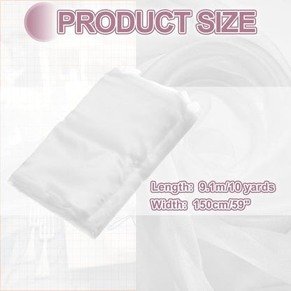 MECCANIXITY Iridescent Sheer Organza Fabric, 10 Yards x 59 Inches Solid - Image 2
