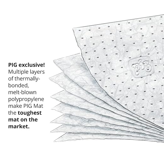 PIG Oil Absorbent Mat Pad | in Dispenser Box | Absorbs Oils & Fuels | 21 oz - Image 6