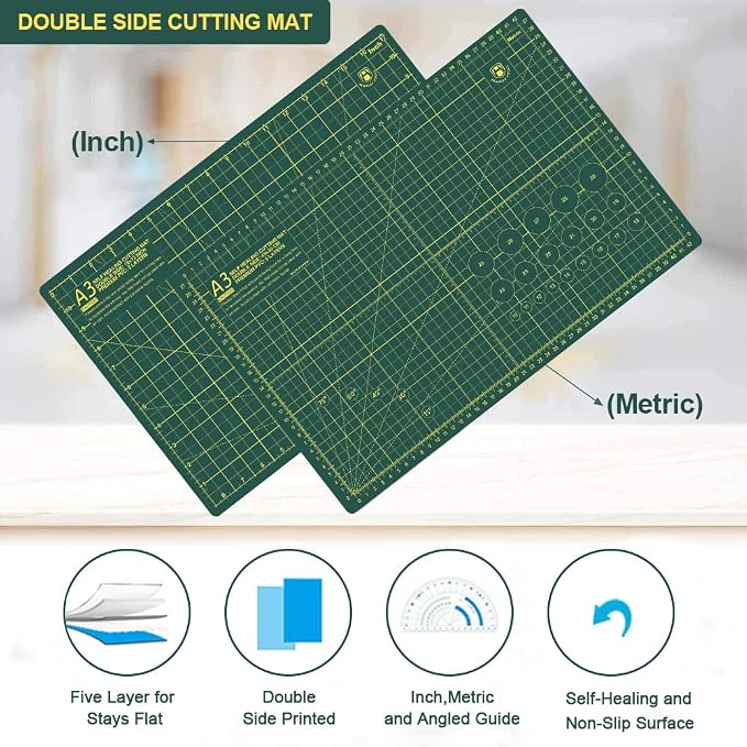 Headley Tools 18"x12" Thickened Self Healing Cutting Mat, A3 Rotary Cutting - Image 4