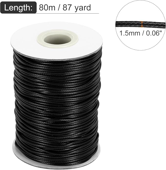 MECCANIXITY Waxed Cord 1.5mm Waxed Thread 87 Yard Wax String Leather Cord - Image 2