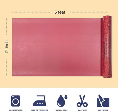 Red Glitter HTV Heat Transfer Vinyl, - Image 2