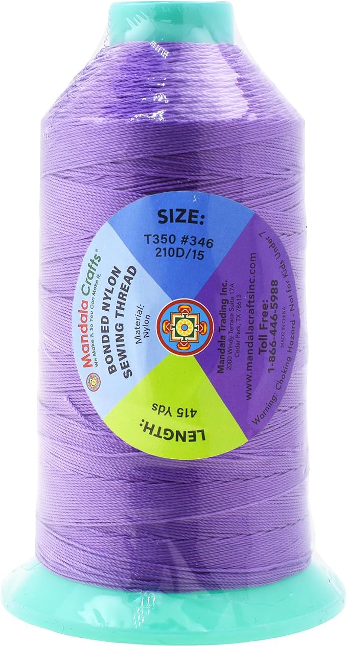 Mandala Crafts Bonded Nylon Thread Lilac Heavy Duty Sewing Threads - Image 3