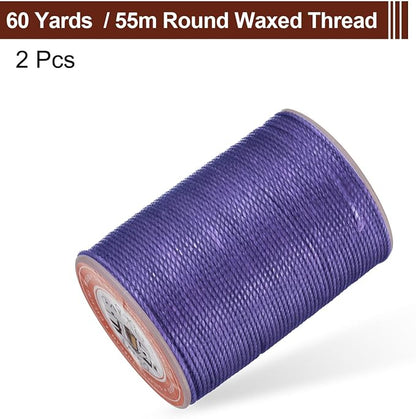 uxcell Round Leather Sewing Waxed Thread, 55m / 60 Yards Polyester Wax String - Image 3