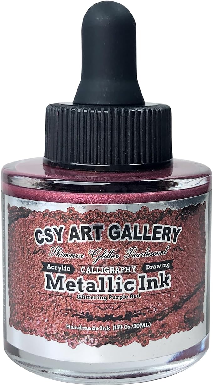 CSY Art Gallery Glitter Acrylic Liquid Ink-Metallic Spray Paint -Metal by CSY+art+gallery