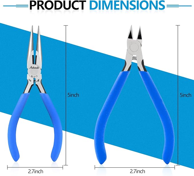 Needle Nose Pliers and Wire Cutters Set, Ultra-Sharp Crafts Diagonal Cutters - Image 2