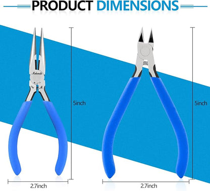 Needle Nose Pliers and Wire Cutters Set, Ultra-Sharp Crafts Diagonal Cutters - Image 2