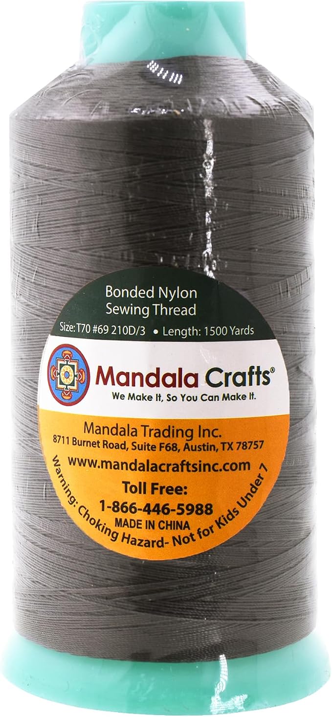 Mandala Crafts Bonded Nylon Thread Taupe Heavy Duty Sewing Threads - Image 3