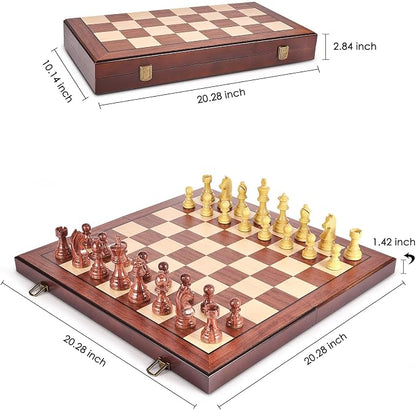 AMEROUS 20'' x 20'' Wooden Chess Set - Image 3