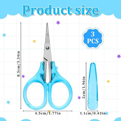 3 PCS Small All Purpose Craft Scissors, 3.5" Mini Stainless Steel Sewing Craft - Image 2