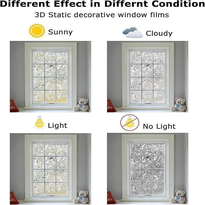 LEMON CLOUD Window Film, Decorative Window Privacy Film, 3D Stained Glass - Image 5